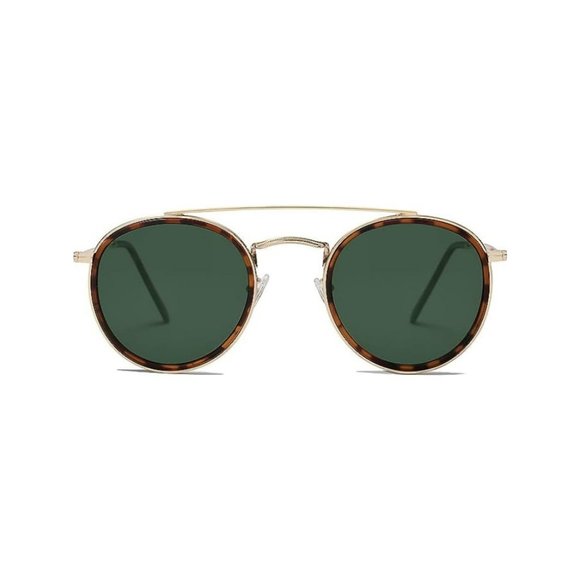 Unisex Brown Retro Round Polarized Trendy Sunglasses - Picture 3 of 5